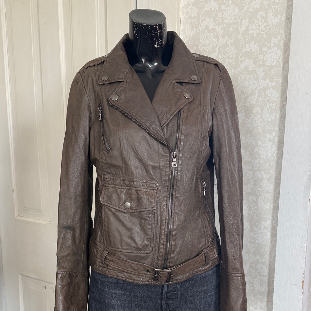 Rezrekshn by Esther Chen Leather Moto Jacket Medium